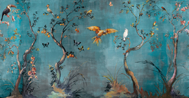 手绘欧式复古花鸟