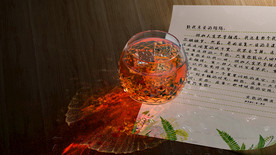 红酒与表白信C4D建模渲染工程