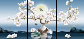 梅花玄关三联画