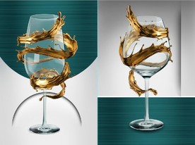 现代晶瓷酒杯餐饮餐厅装饰画
