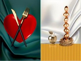 现代晶瓷鸡蛋餐饮餐厅装饰画