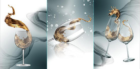 晶瓷酒杯金色香槟餐厅装饰画