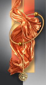 爱马仕抽象立体丝绸玄关装饰画