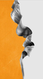 现代抽象爱马仕水墨飘带装饰画