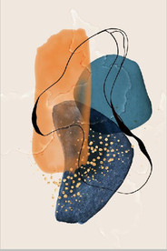 侘寂风现代抽象油画玄关装饰画