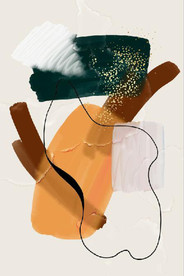 侘寂风现代抽象油画玄关装饰画