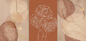 侘寂风抽象几何美女装饰无框画