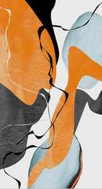 现代爱马仕抽象油画玄关装饰画