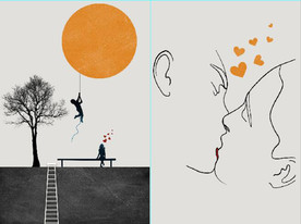 爱马仕轻奢爱情风景装饰无框画