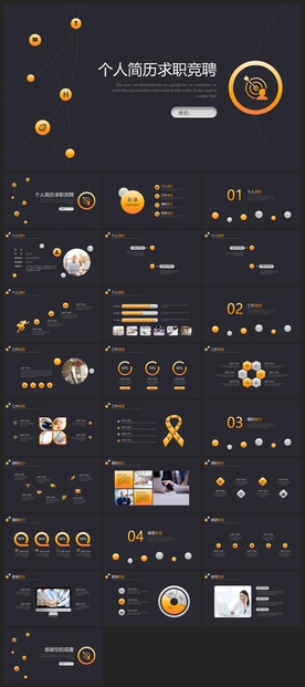 求职学生个人简历PPT素材