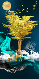 麋鹿晶瓷画玄关