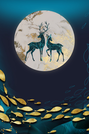 金色鱼群麋鹿玄关