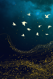 金色鸟儿装饰画