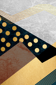 抽象几何金箔画