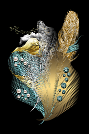 羽毛珍珠晶瓷画