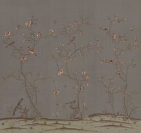 高清欧式手绘花鸟背景墙