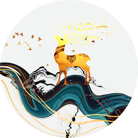 抽象飘带麋鹿玄关