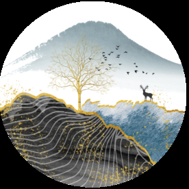 麋鹿线条装饰画