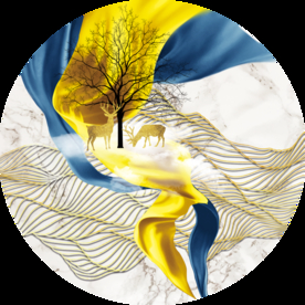 圆形绸带麋鹿玄关