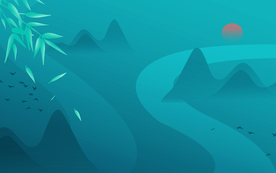 清明节国潮插画背景