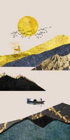 晶瓷画山水玄关画