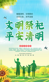 文明祭祀文明祭祖宣传海报展板