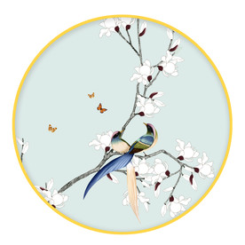 圆形装饰画  鸟语花香