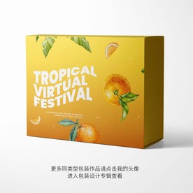 橙子包装礼盒平面图片