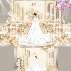 泰式香槟色婚礼背景设计
