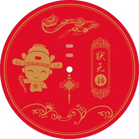 电饼档 红底 花 立体3D工艺