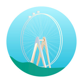 欢乐港湾深圳建筑插画