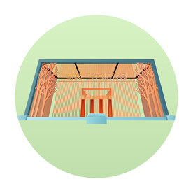 松岗五指耙公园插画