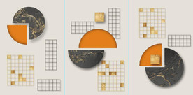 现代晶瓷金色抽象几何装饰无框画