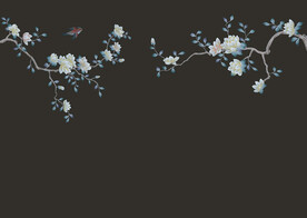 手绘玉兰背景墙