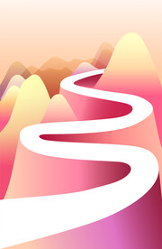 唯美手绘山脉插画