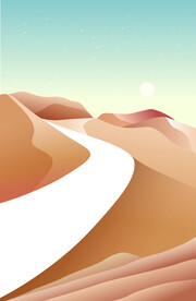 唯美手绘山脉插画