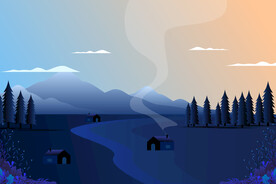 户外风景旅游插画