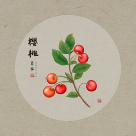 手绘樱桃