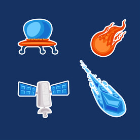 卡通航天宇航员宇宙手绘插画