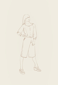 简笔手绘速写模特人物