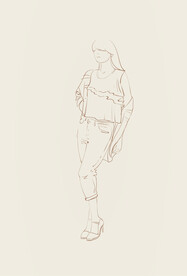 简笔手绘速写模特人物