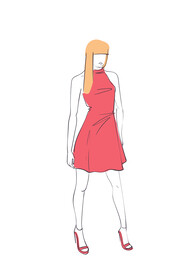 简笔手绘速写模特人物