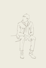 简笔手绘速写模特人物