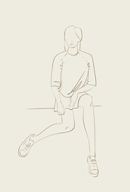 简笔手绘速写模特人物