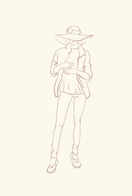 简笔手绘速写模特人物