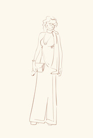 简笔手绘速写模特人物