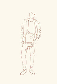 简笔手绘速写模特人物