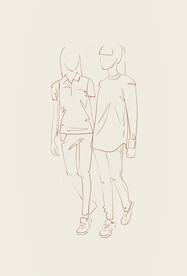 简笔手绘速写模特人物