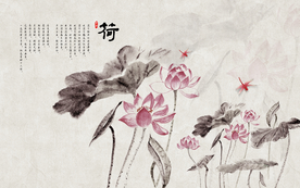 荷花背景墙