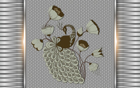 孔雀电视背景墙装饰画